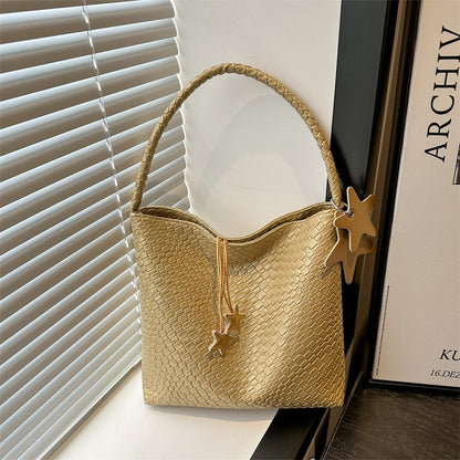 Textured Weave Handheld Shoulder Bag Acalora