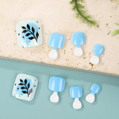 Stylish leaf design artificial nails Acalora