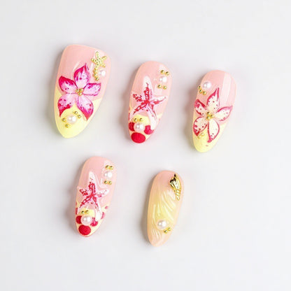 Floral Design Luxury Press-On Nails Acalora