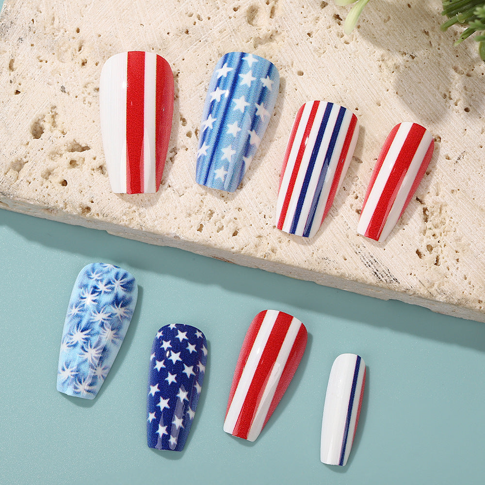 Artificial nails with patriotic designs Acalora