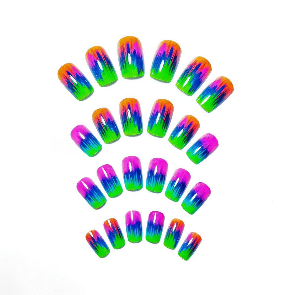 Neon Gradient Nail Art Design Acalora
