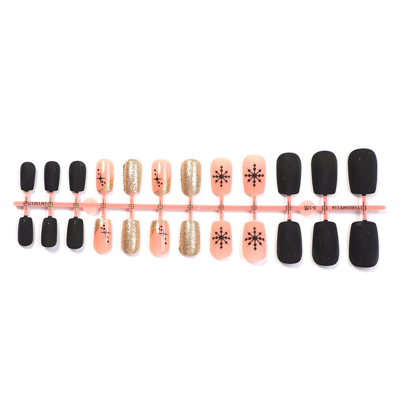 Decorative Snowflake and Glitter Press-On Nail Set Acalora