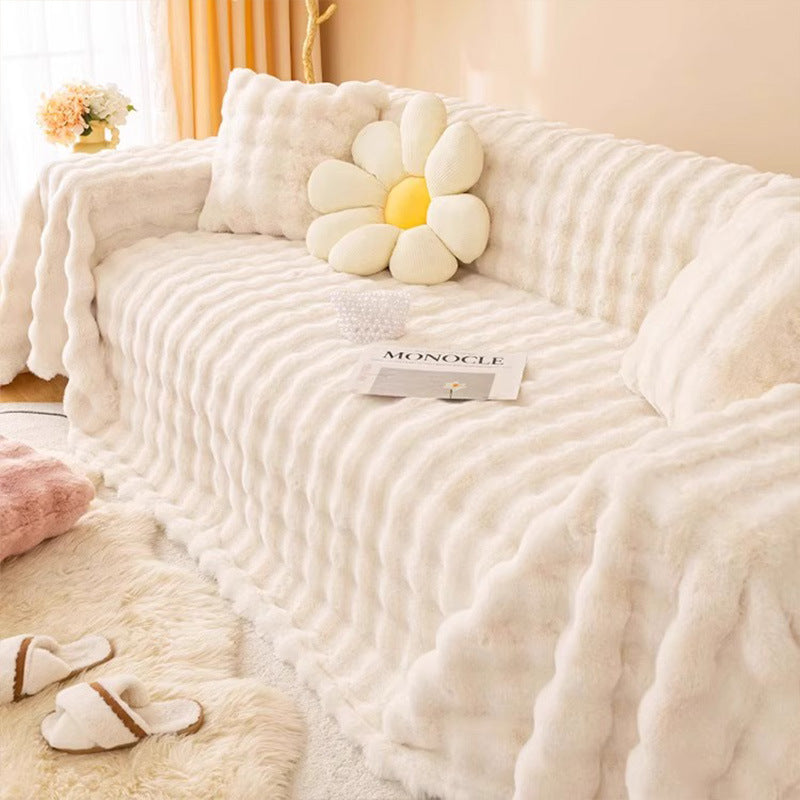 Plush Textured Sofa Cover