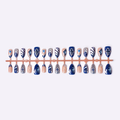 Artistic Floral Press-On Nail Tips Set Acalora