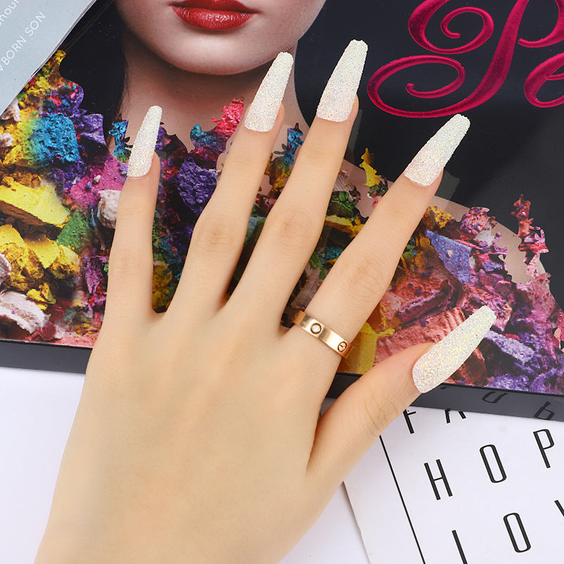 Glamorous artificial nails with glitter effects Acalora