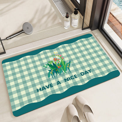Stylish Floral Patterned Comfort Bath Mat Acalora