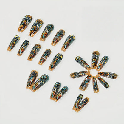 Creative feather design artificial nails Acalora