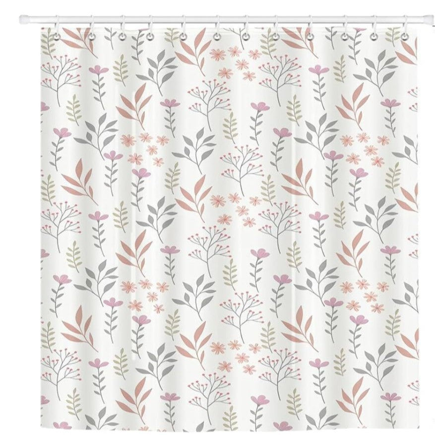 Floral Print Shower Curtain