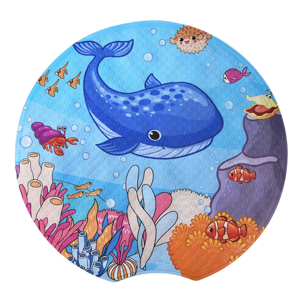 Cartoon Ocean-Themed Bath Mat