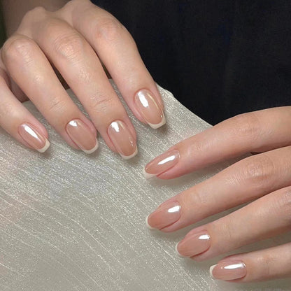 Artificial nails with elegant French tip design Acalora