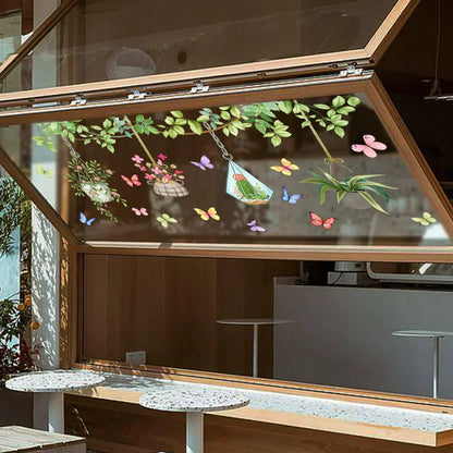 Kalsten | 💐 Colorful Floral Bouquet Window Sticker 🖼️ (Removable without leaving marks)