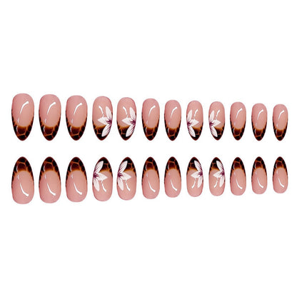 Floral and Geometric Press-On Nail Art Acalora