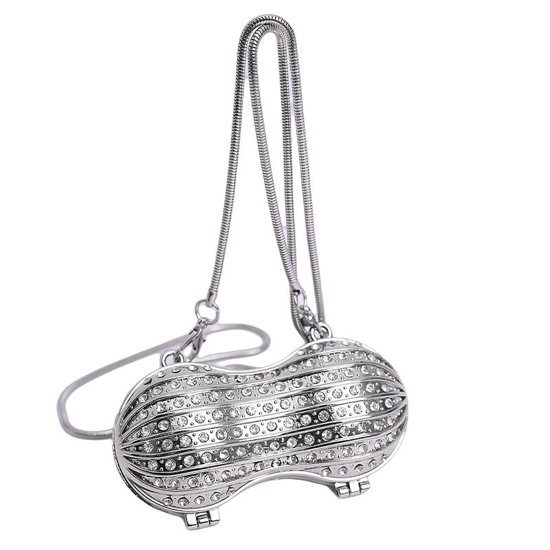 Glamorous Rhinestone Peanut-Shaped Crossbody Bag Acalora