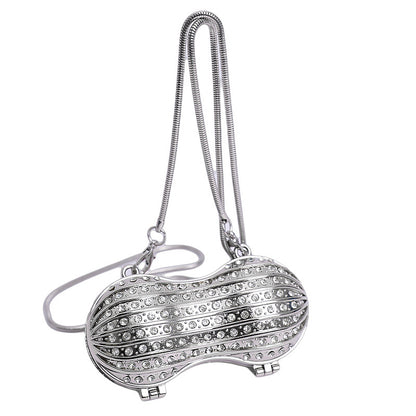 Glamorous Rhinestone Peanut-Shaped Crossbody Bag Acalora