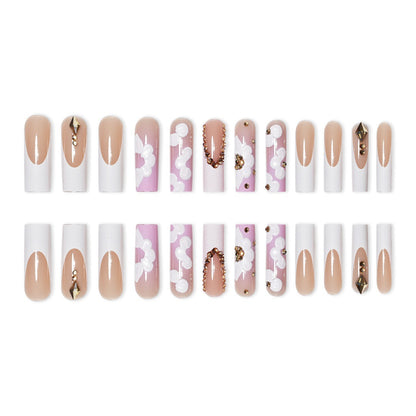 Elegant 3D Floral Press-On Nail Art Acalora