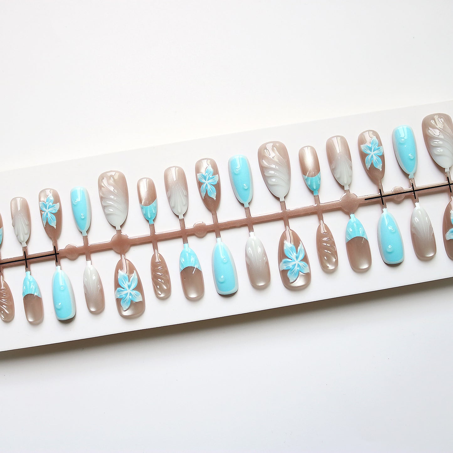Tropical-Inspired Decorative Press-On Nail Art Acalora