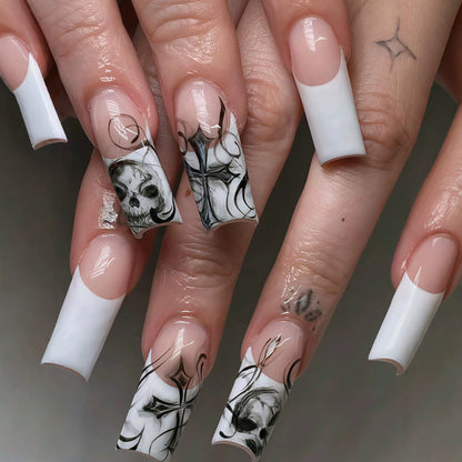 Artistic Skull Nail Art Tips Acalora