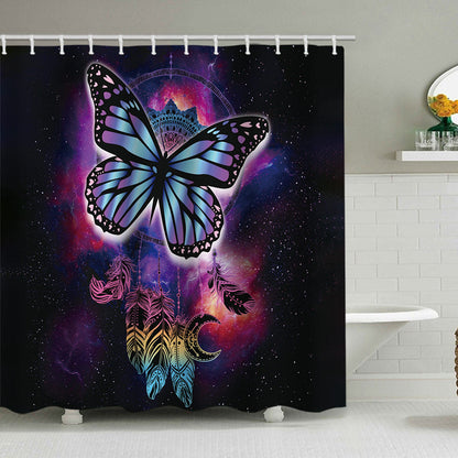 Butterfly-Inspired Floral Shower Curtain
