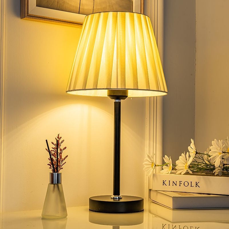 Modern Table Lamp with Pleated Shade
