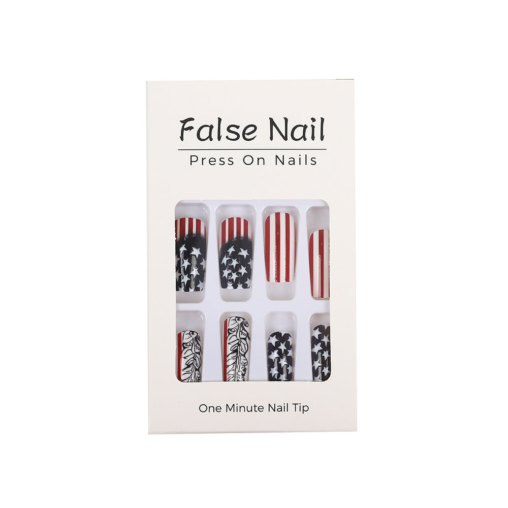 Creative artificial nails with patriotic design Acalora