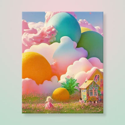 Whimsical Fantasy Landscape Canvas Art