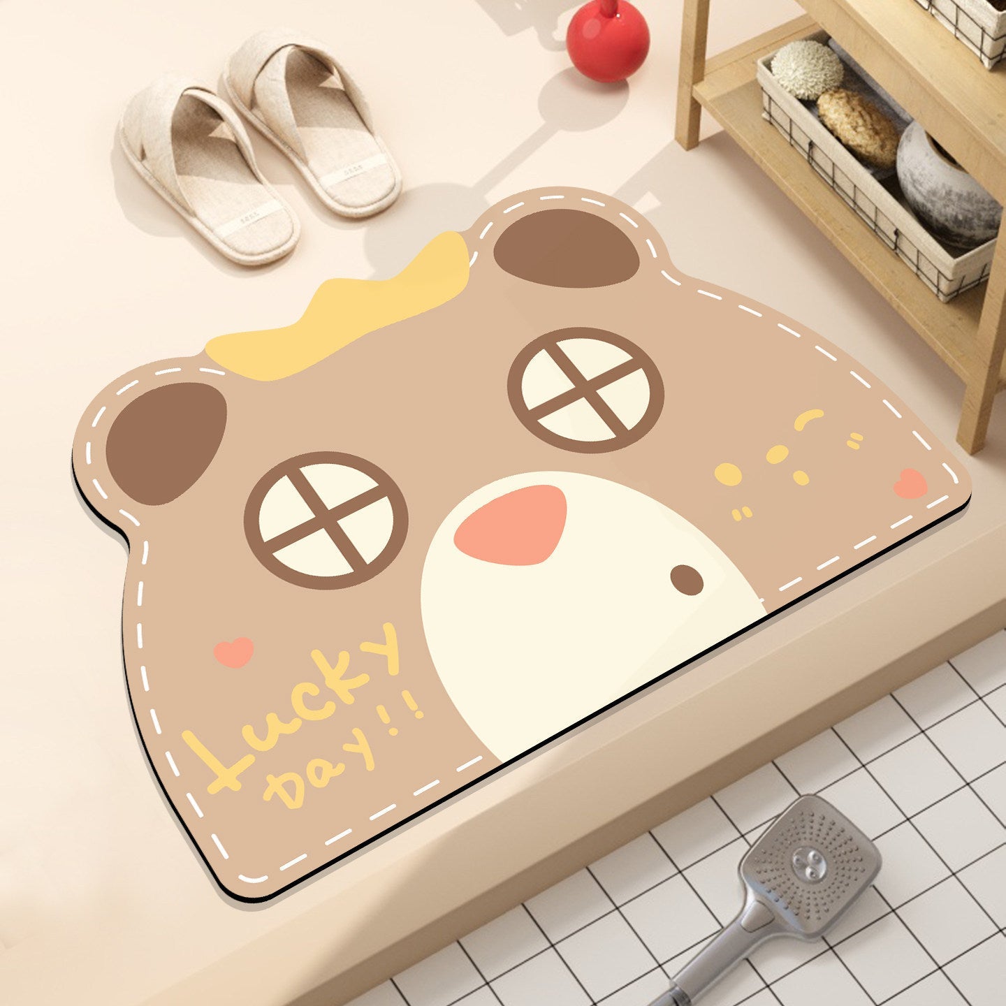 Playful Hamburger-Themed Bath Mat