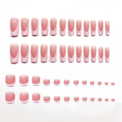 Elegant French Tip Press-On Nail Set Acalora