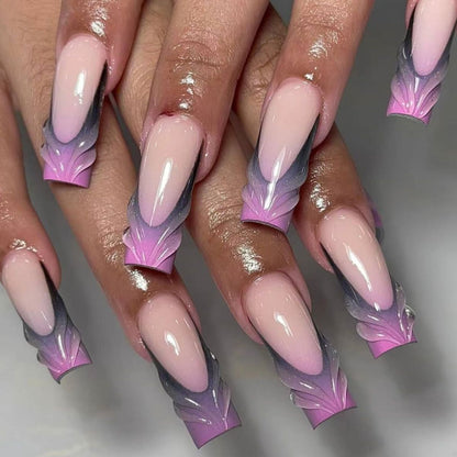 Artificial nail set with elegant 3D leaf design Acalora
