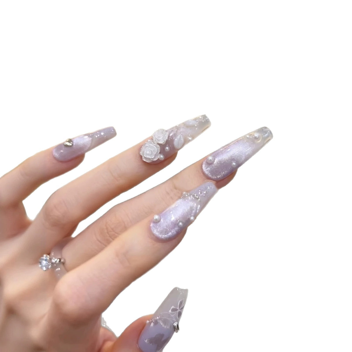 Elegant Decorative Press-On Nail Enhancements Acalora