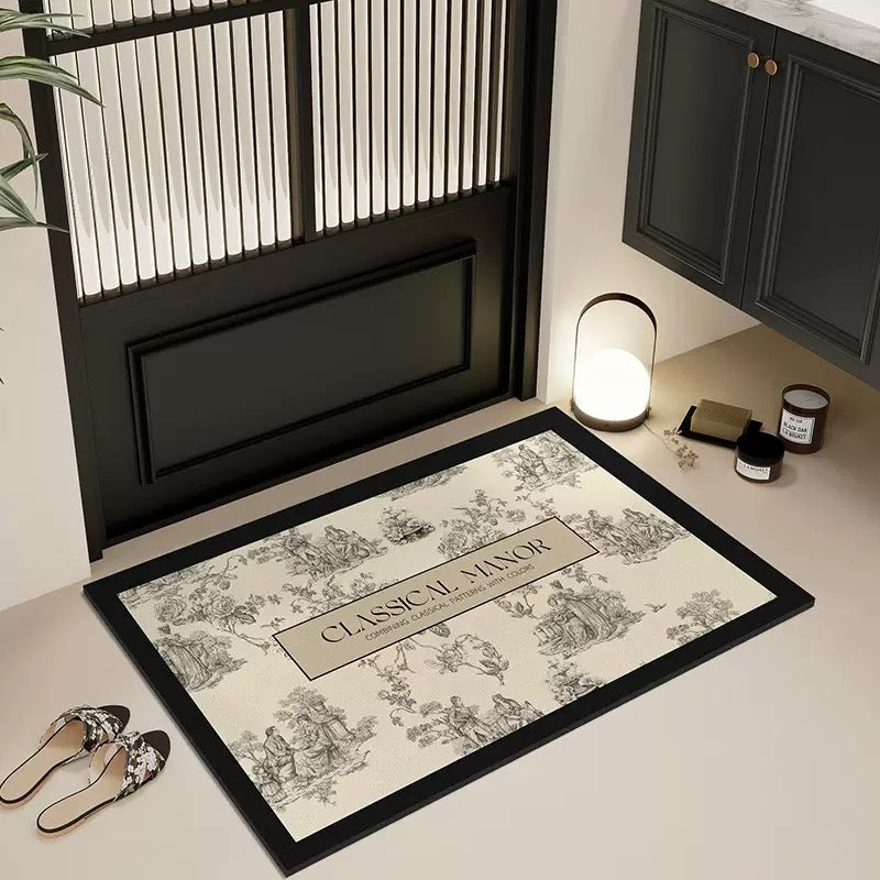 Elegant Country-Themed Bathroom Mat