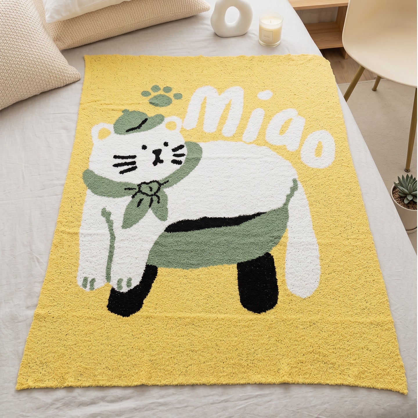 Cozy Cartoon Cat Blanket