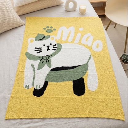 Cozy Cartoon Cat Blanket