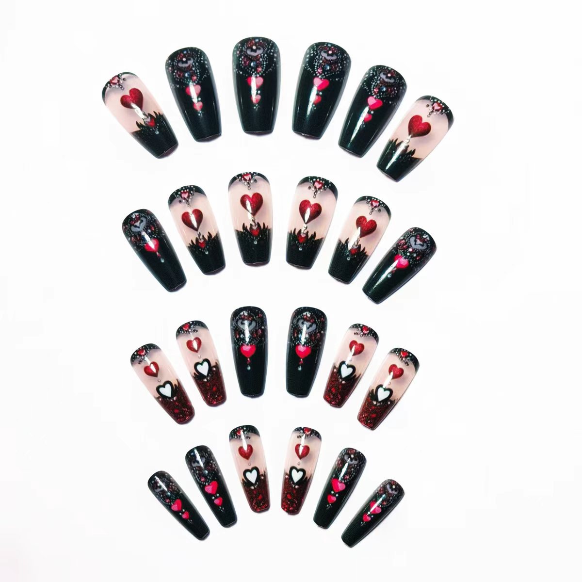 Romantic Heart-Inspired Nail Art Set Acalora