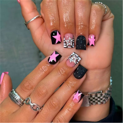 Artistic Press-On Nail Set with Premium Embellishments Acalora