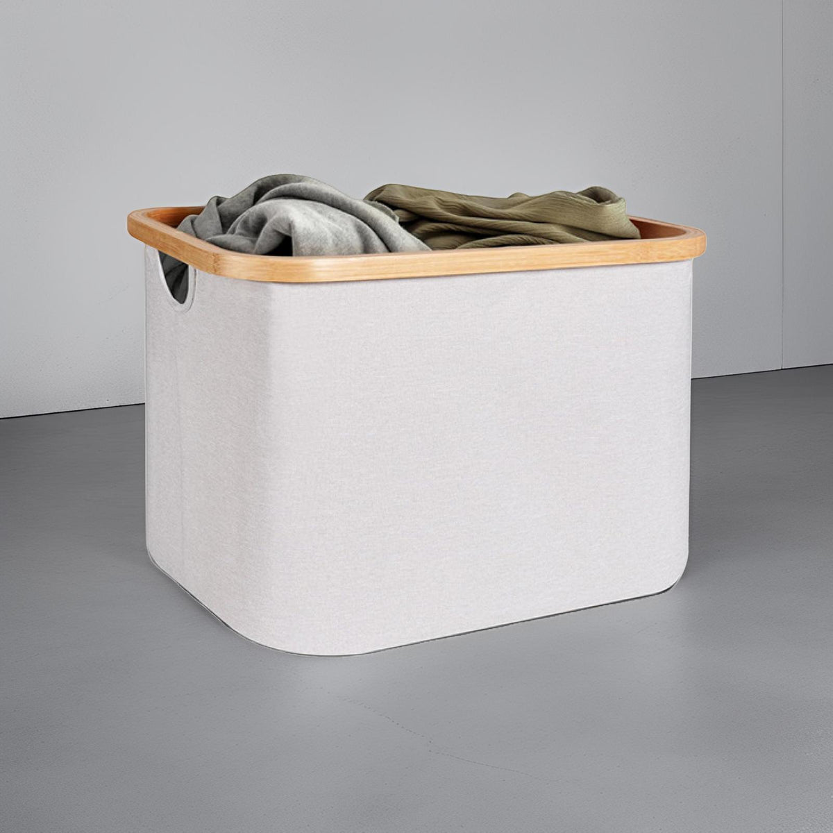 Trendy storage basket with bamboo frame Acalora