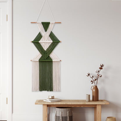 Macramé Wall Decor with Geometric Pattern Acalora