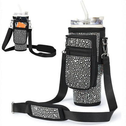 Ladies trendy and sparkling drinking bottle with shoulder bag Bowlift