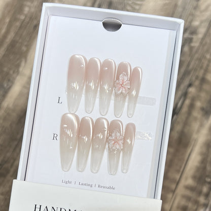 Elegant Stiletto Nail Extensions with Floral Accents Acalora