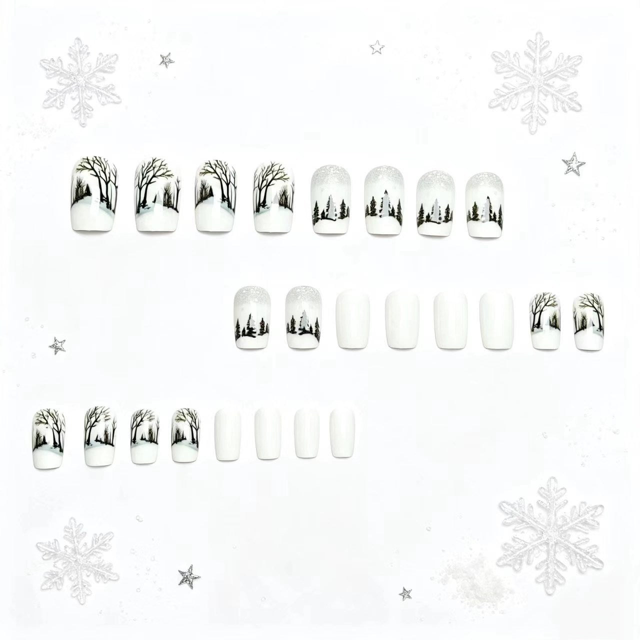 Artistic Winter Landscape Nail Art Acalora