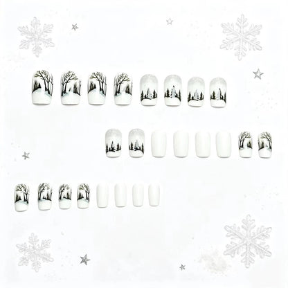 Artistic Winter Landscape Nail Art Acalora