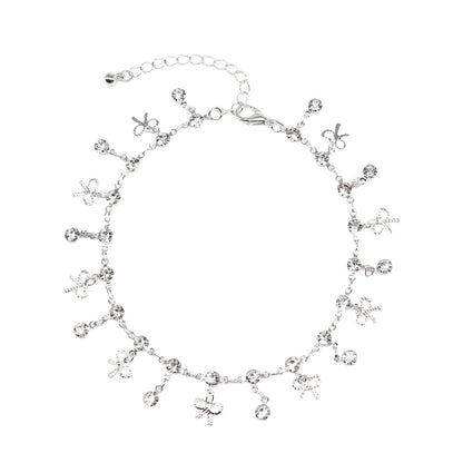 Delicate Crystal Charm Ankle Bracelet Acalora