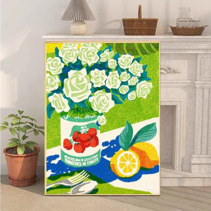 Retro-Inspired Still Life Canvas Art Print
