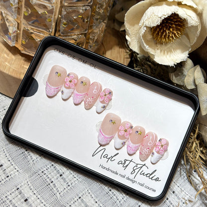 Handmade Floral Press-On Nail Set Acalora 1788224057