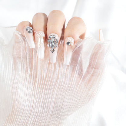 Glamorous Crystal Embellished Press-On Nail Set Acalora