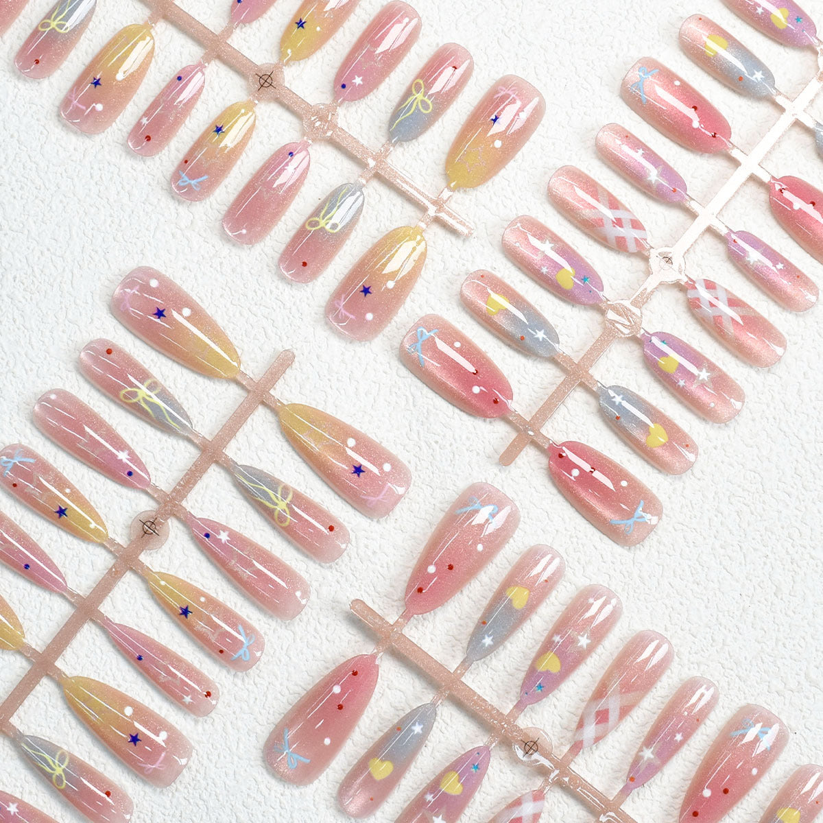 Colorful Patterned Press-On Nail Art Set Acalora