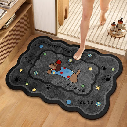 Playful Cat-Themed Bath Mat