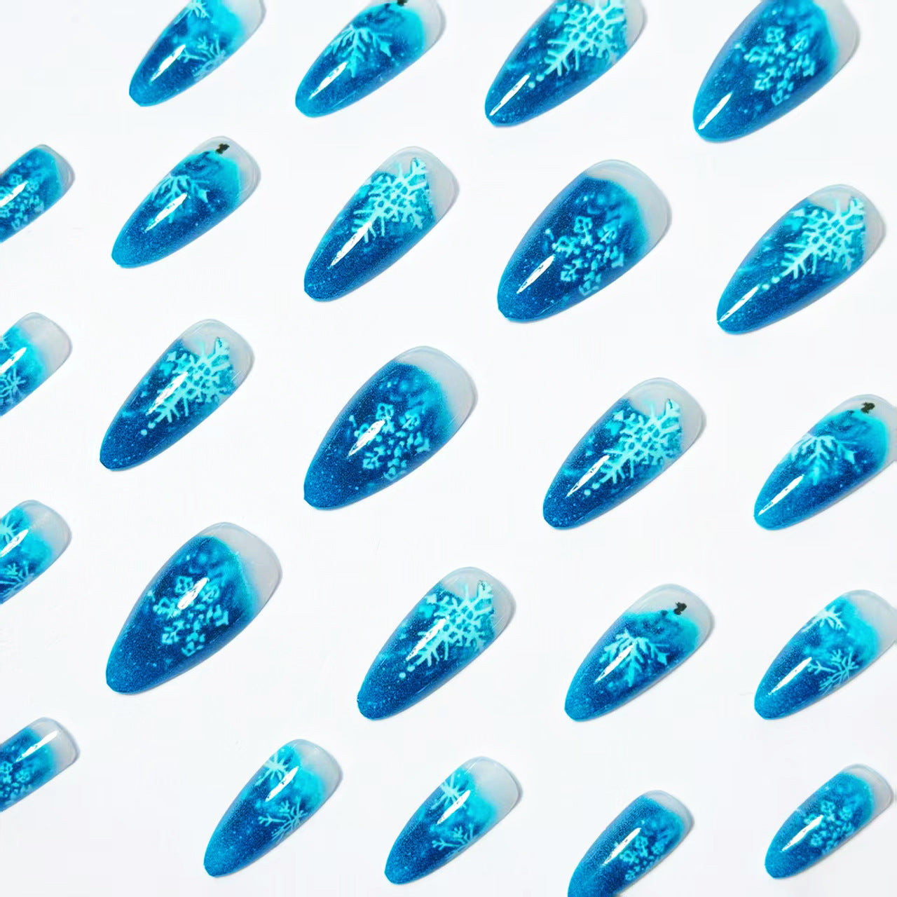 Snowflake Pattern Stiletto Nail Art Acalora