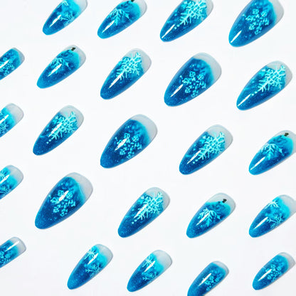 Snowflake Pattern Stiletto Nail Art Acalora
