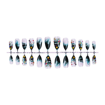 Artistic Press-On Nail Collection with Decorative Elements Acalora