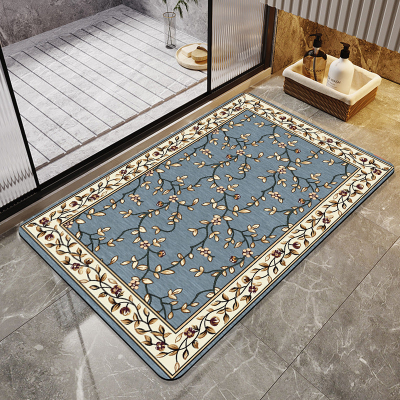 Elegant Vintage Floral Bath Mat Acalora